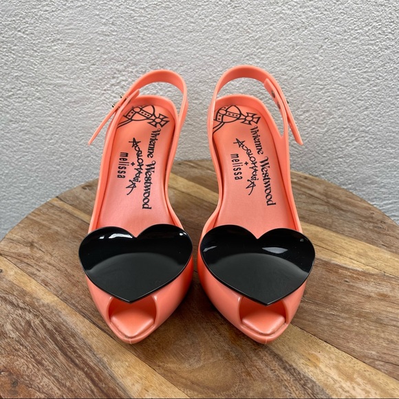 SOLD l Vivienne Westwood Anglomania Novelty Jelly Heart Peep Toe Pinup Heels - Picture 3 of 15